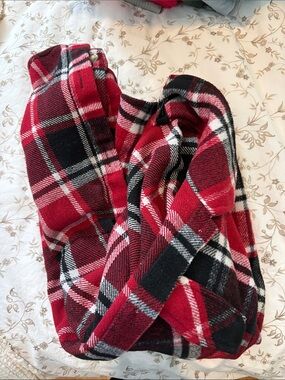Red Black Plaid Scarf Shacket